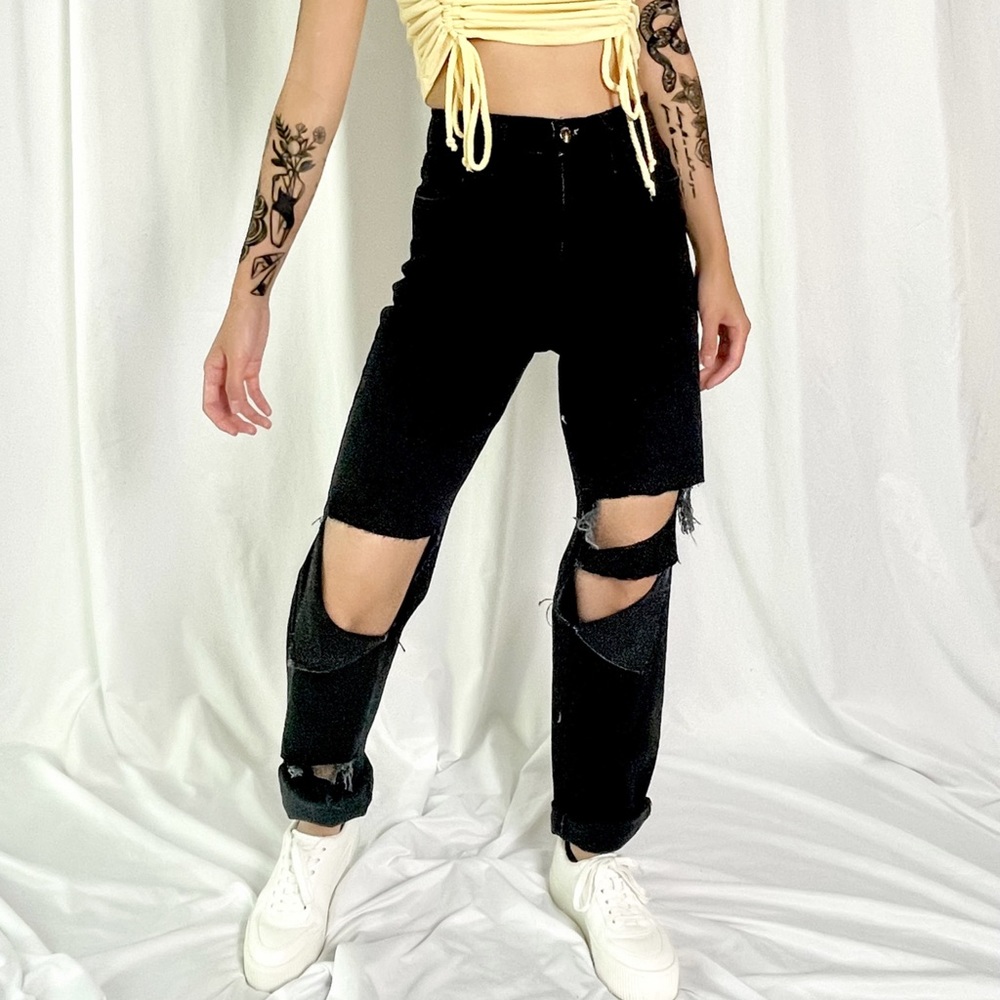 Black Cutout Jeans